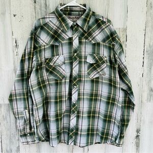 Wrangler Wrancher Men’s Long Sleeve Snap Closure Western Shirt Size XL